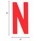 Red Letter (N) Corrugated Plastic Yard Sign, 30in
